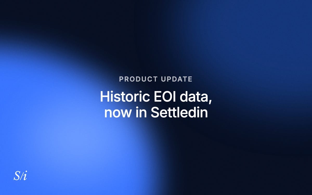 Historic EOI data, now in Settledin